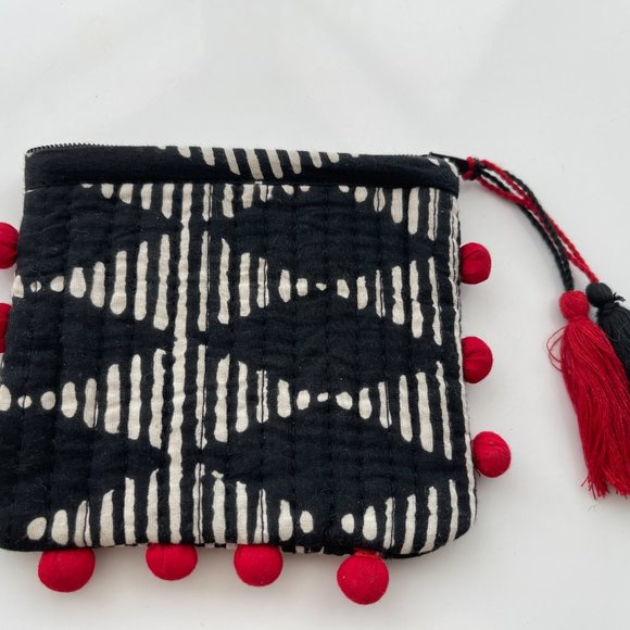 Bag-all Mini Pom Pom Black Pouch - Picture 1 of 6
